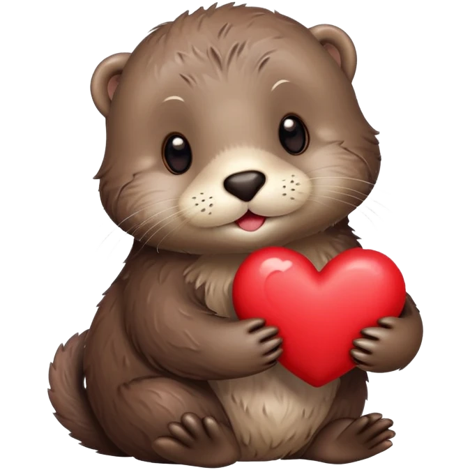 Otter holding red heart  emoji