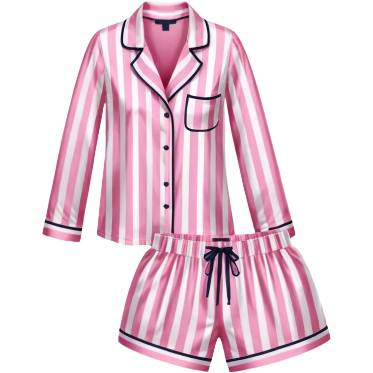 Striped pink and white silk Victoria’s Secret pajama set emoji