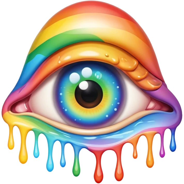 melted surreal rainbow eye emoji