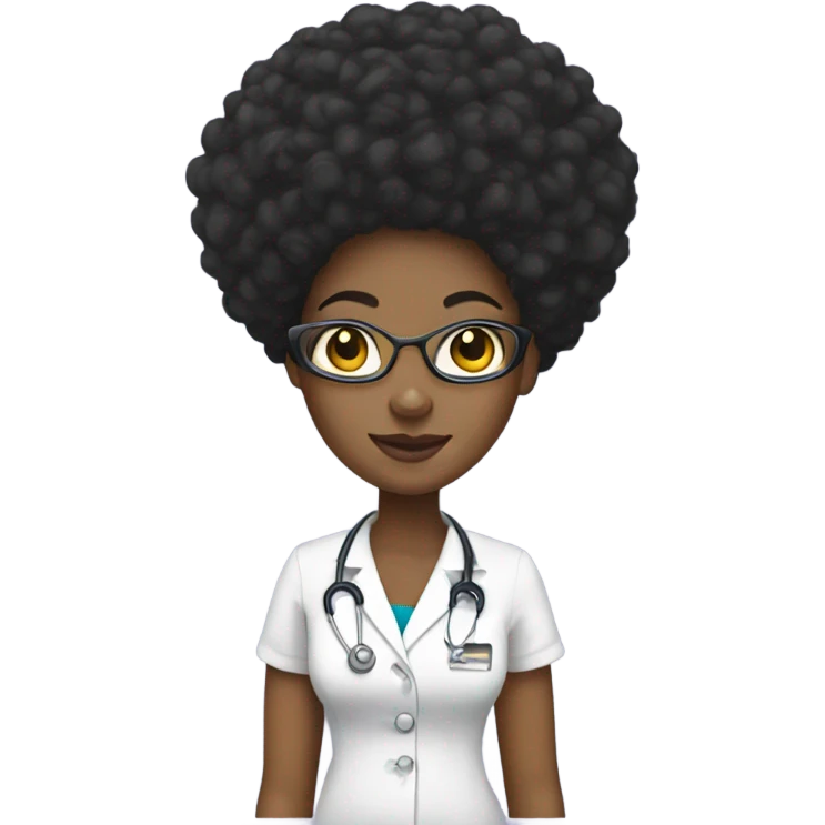 Black nurse woman with Afro  emoji