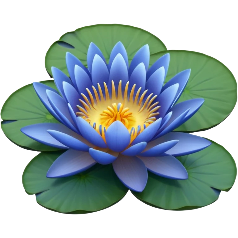 blue water lily circle leaf emoji