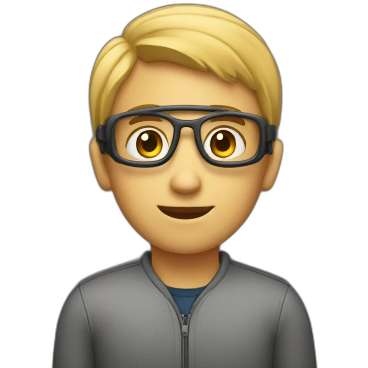 a boy who work behind a computor emoji