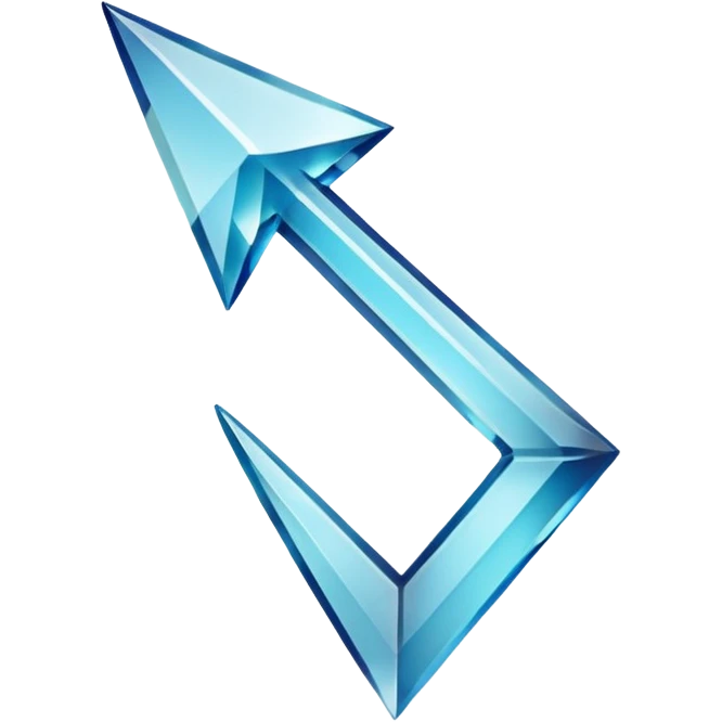 An upward arrow in the form of a crystal, with the caption "top" underneath it emoji