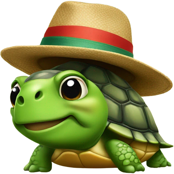 turtle wearing hat  emoji