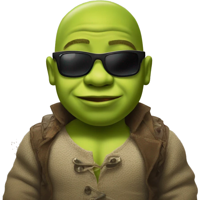 Baby shrek with sunglasses on emoji