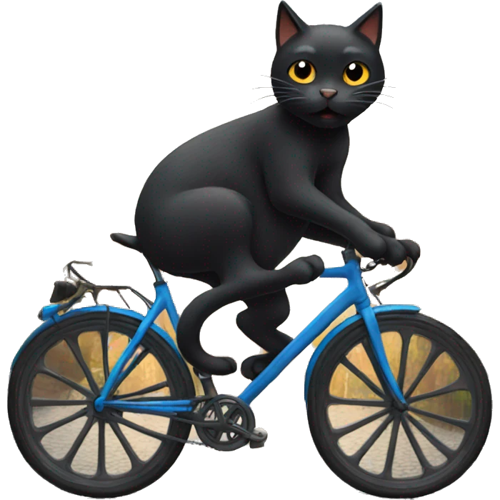 Black Cat sweating on bicycle emoji