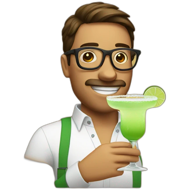 nerd drinking margarita emoji