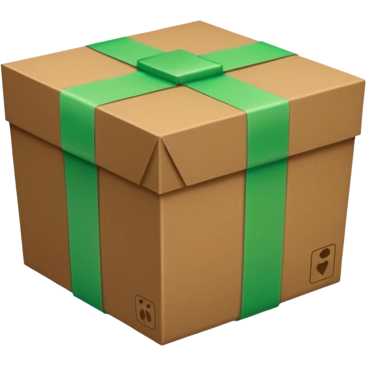 box wrapped in light green tape emoji