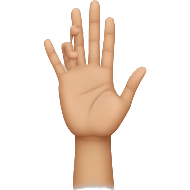 Create a hand with all fingers risen up while fohe ring finger emoji