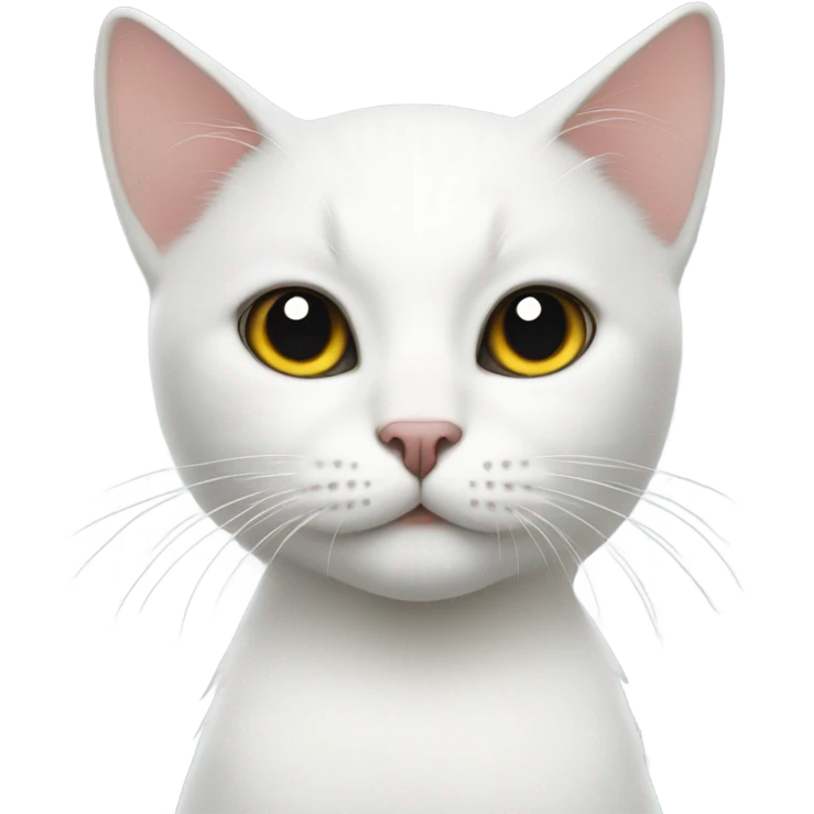 White cat with black spots on head emoji