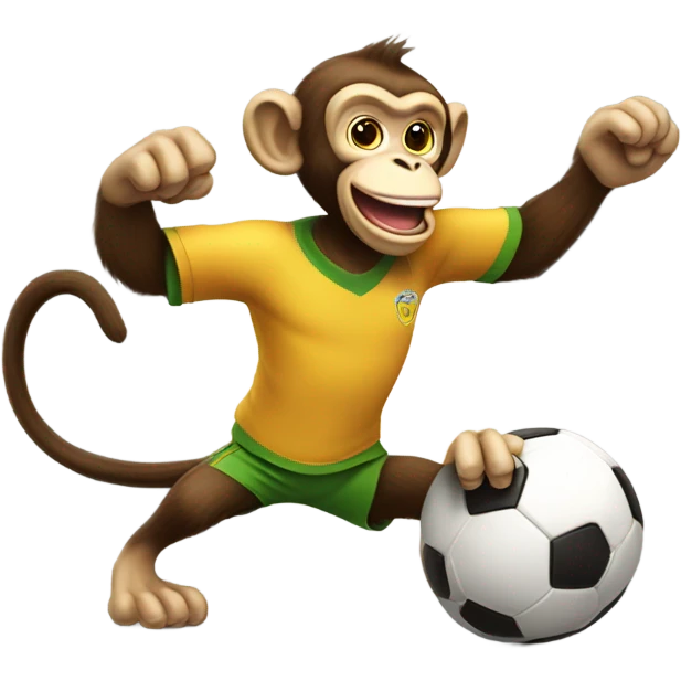 Monkey kicking a ball emoji