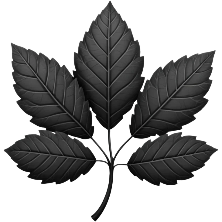 Trébol de 5 hojas blanco y negro  emoji