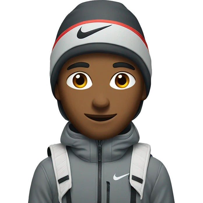 Guy wearing a Nike ski  emoji