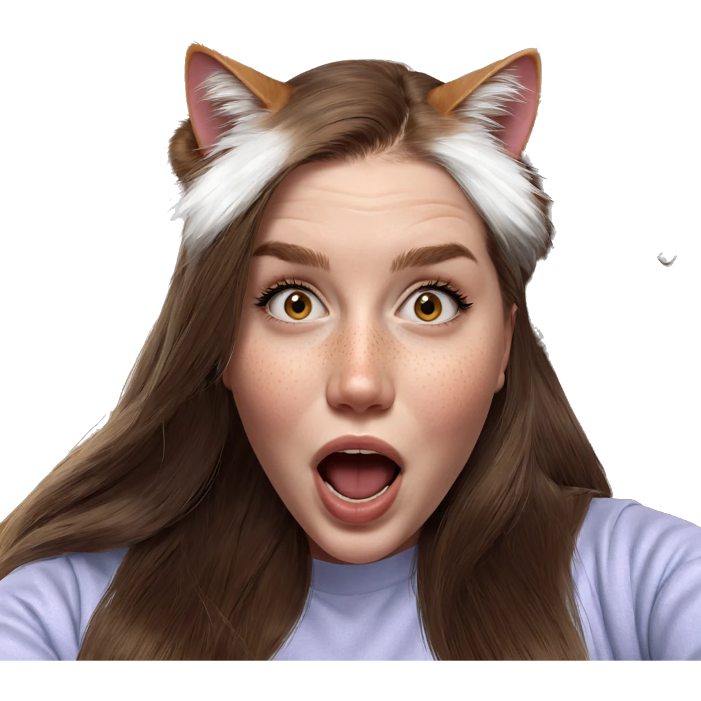 realistic portrait of cat girl emoji