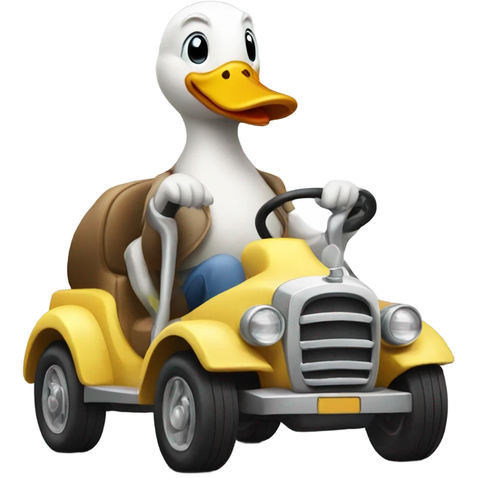Duck driving car emoji