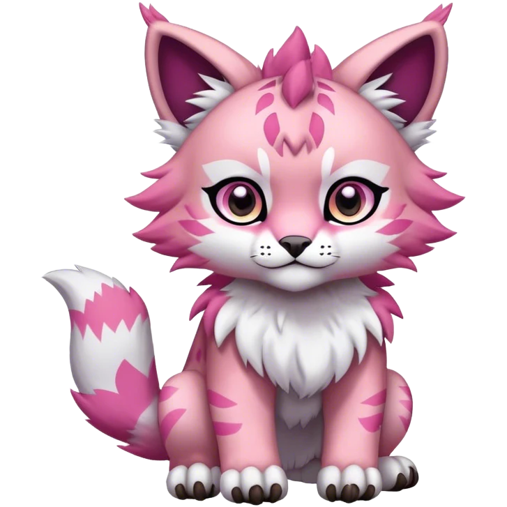 A pink lynx-fakemon-Digimon-creature-hybrid emoji