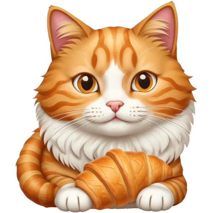 Cat with croissant emoji