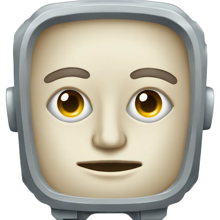ai computer android person chip with a face looking into something emoji