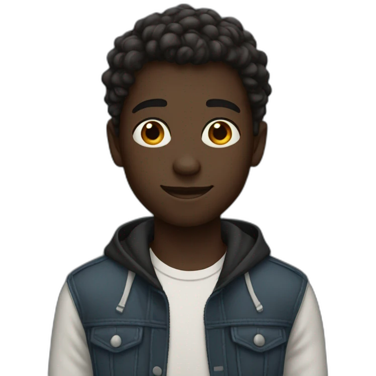 A 15-year-old boy with dark skin emoji