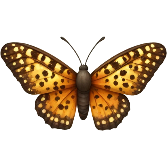 beautiful speckled amber butterfly emoji