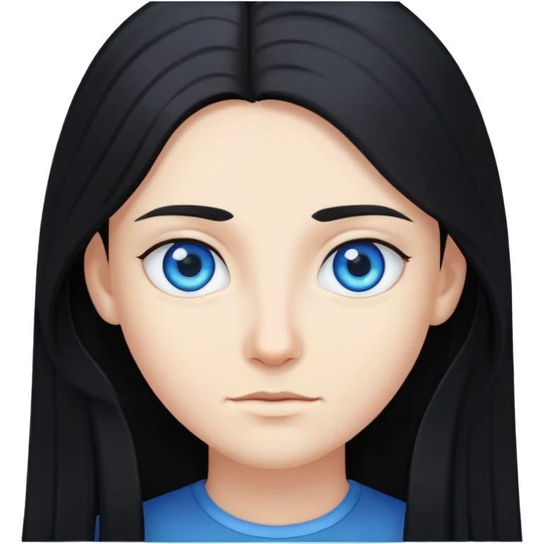 Long black hair blue eyes emoji