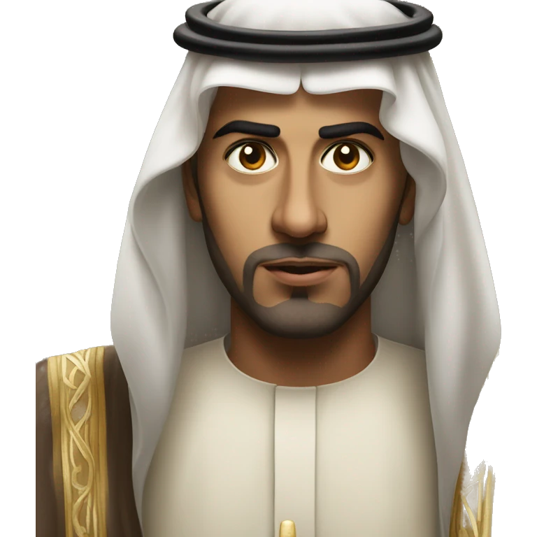 photorealistic  Faisal King of Saudi Arabia serious emoji