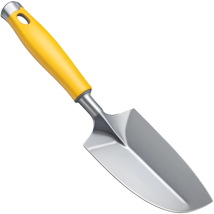 a garden trowel with yellow handle emoji