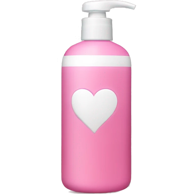 Pink bottle shampoo with white heart  emoji