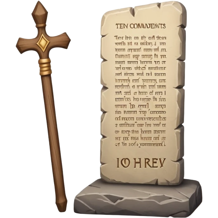 Ten commandments tablets and staff simplify emoji