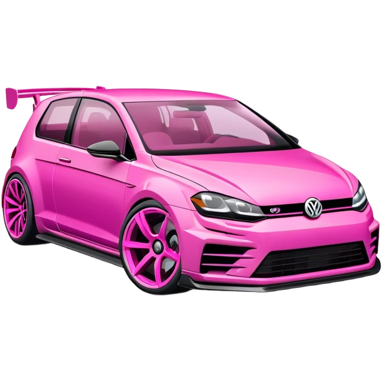 Pink hot wheels Volkswagen Golf R mk 8 car emoji