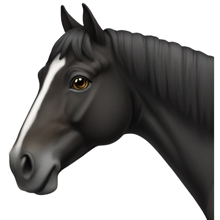 caballo color negro  emoji