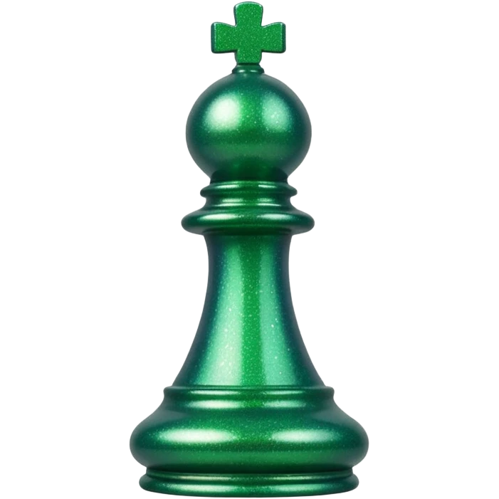 green glitter chess piece pawn emoji