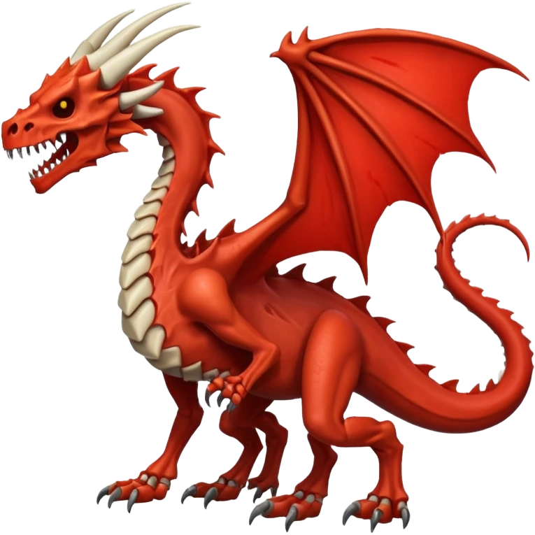 Bloody skeletal skeleton bone dragon emoji