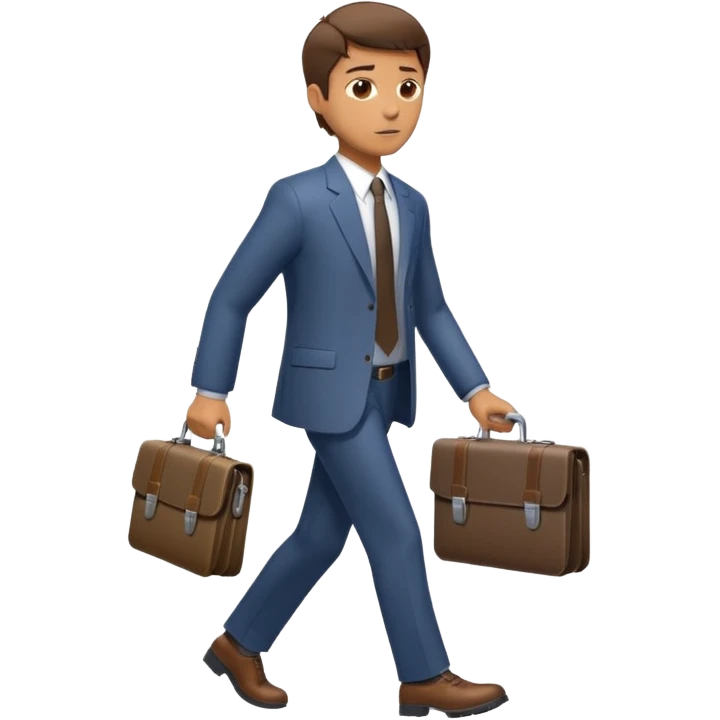 side profile of man walking with wrench in one hand and briefcase in the other emoji