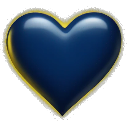 Dark Blue yellow shiny heart  emoji