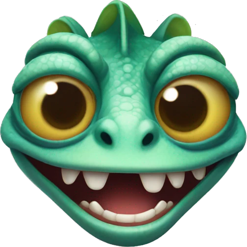 Crazy Chameleon smiling like a villain emoji