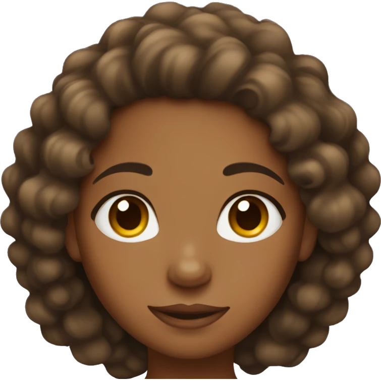 Brown girl with curly hair emoji