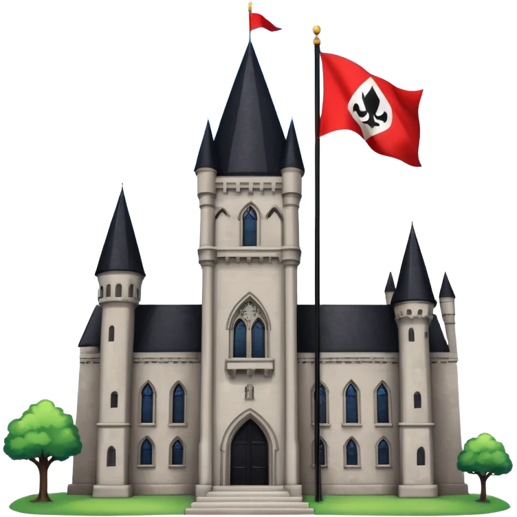 magic school, with a flag, flag on a top emoji