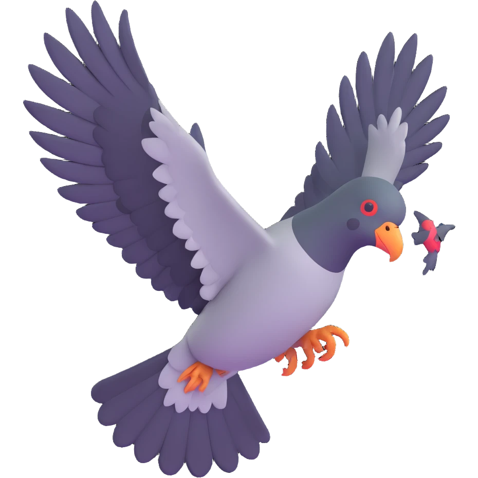 angry pigeon dive bombing emoji
