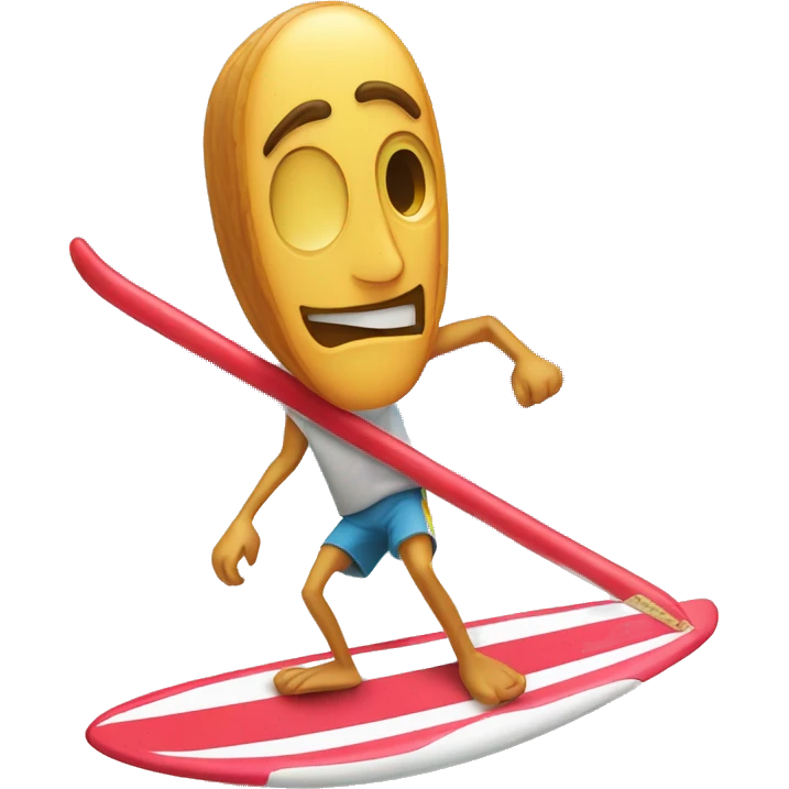 Cane sulla tavola da surf emoji