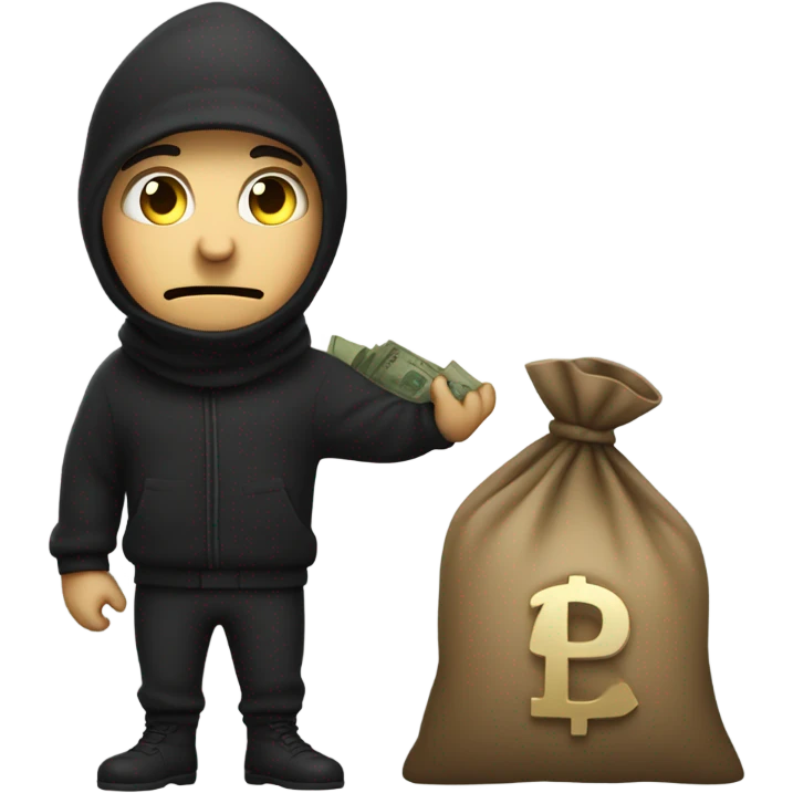 Thief with a bag of money emoji