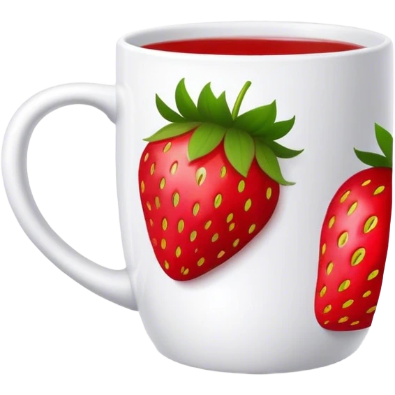 Mug with strawberry  emoji