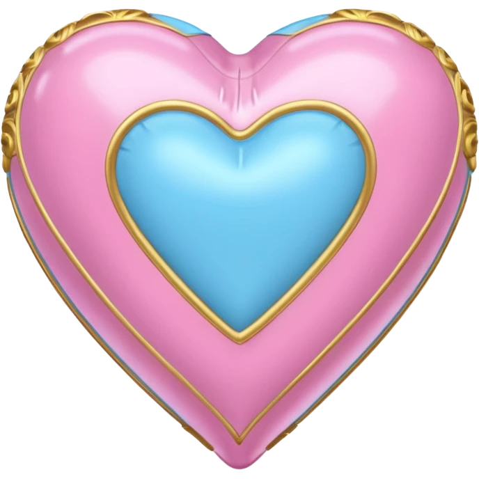 pink gold and light blue rococo inflatable heart emoji