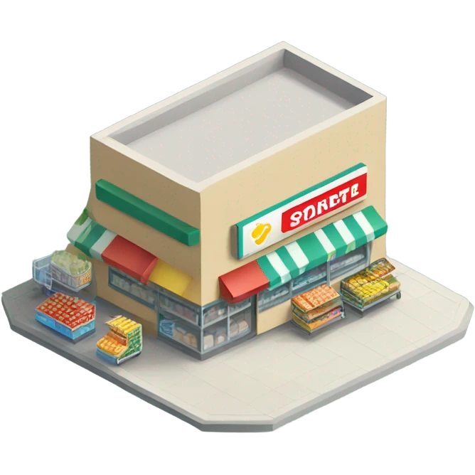 supermarket isometric emoji
