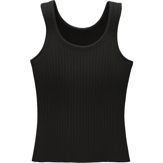 chic black ribbed tank top hyperrealistic soft textures no background emoji