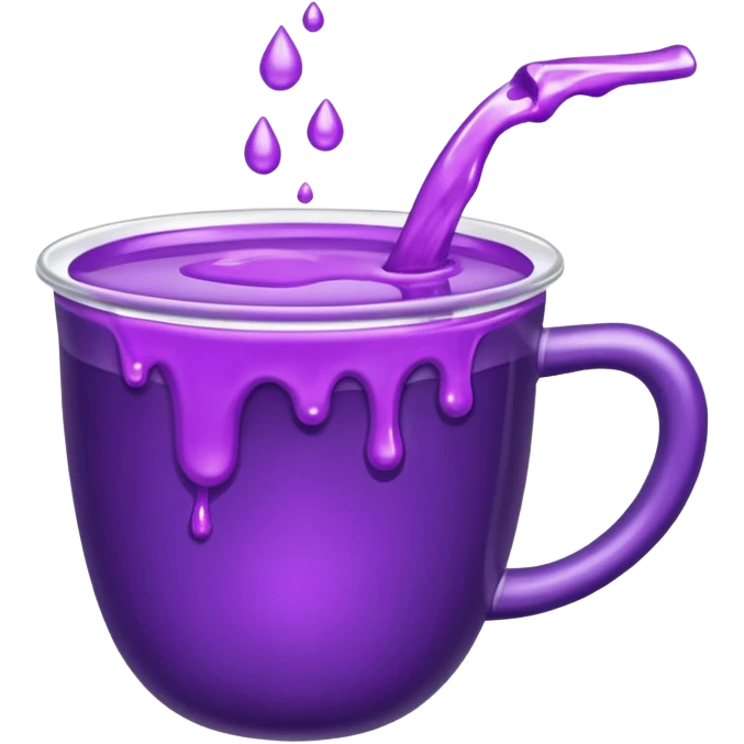 A cup of purple liquid spilling out of it emoji