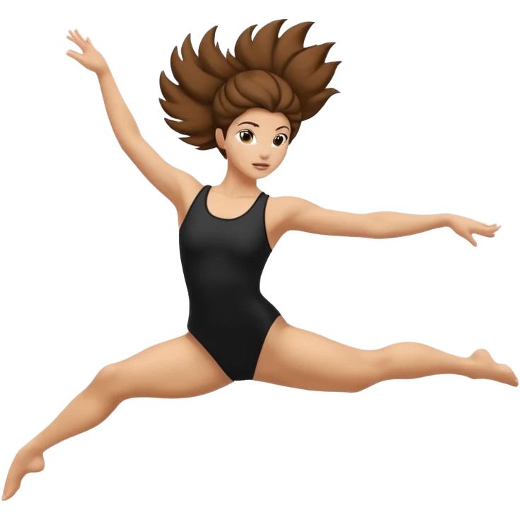 Acrobacias aereas en tela mujer blanca con pelo marrón o negro  emoji