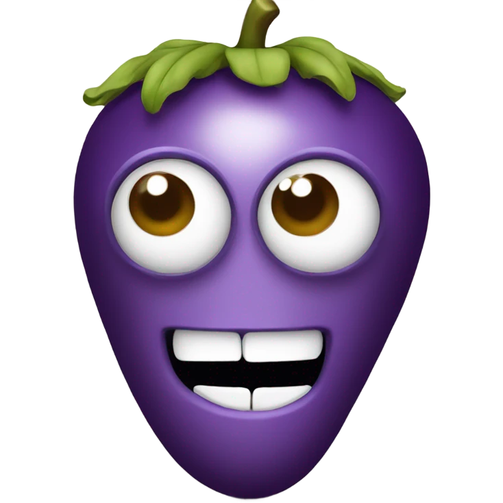 Apple iPhone emoji with two eggplants for eyes ￼ emoji