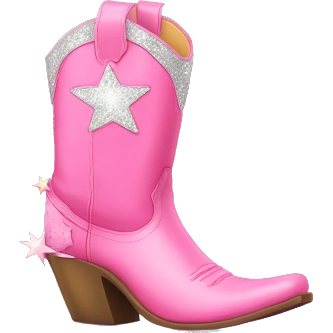 Pink cowgirl boot with sparkles emoji