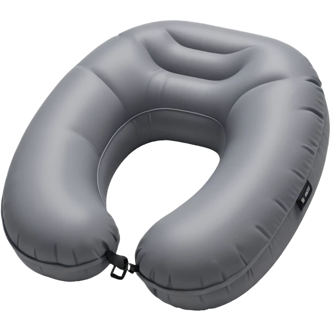 A compact inflatable travel pillow with a sleek surface and adjustable firmness. emoji